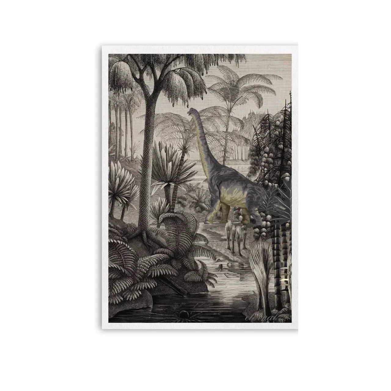 Unframed brontosaurus print. A10009 Large_converted.webp