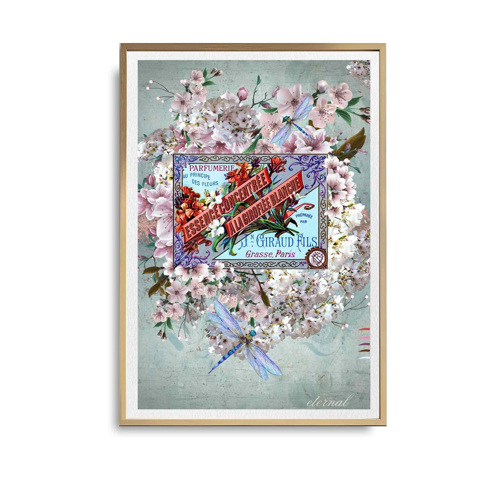 Floral Vintage Botanical Perfume Label Print - Special Edition Wall Art Eternal Art Prints - Eternal Art & Design