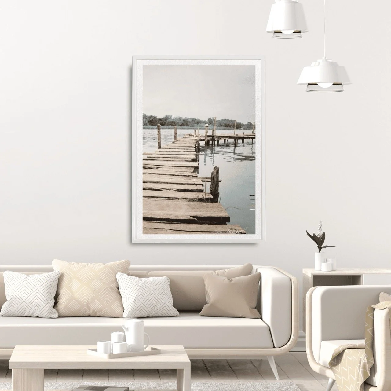 Tranquil Wooden Walkway over Water Wall Art Print, Eternal Art Prints - Eternal Art & Design