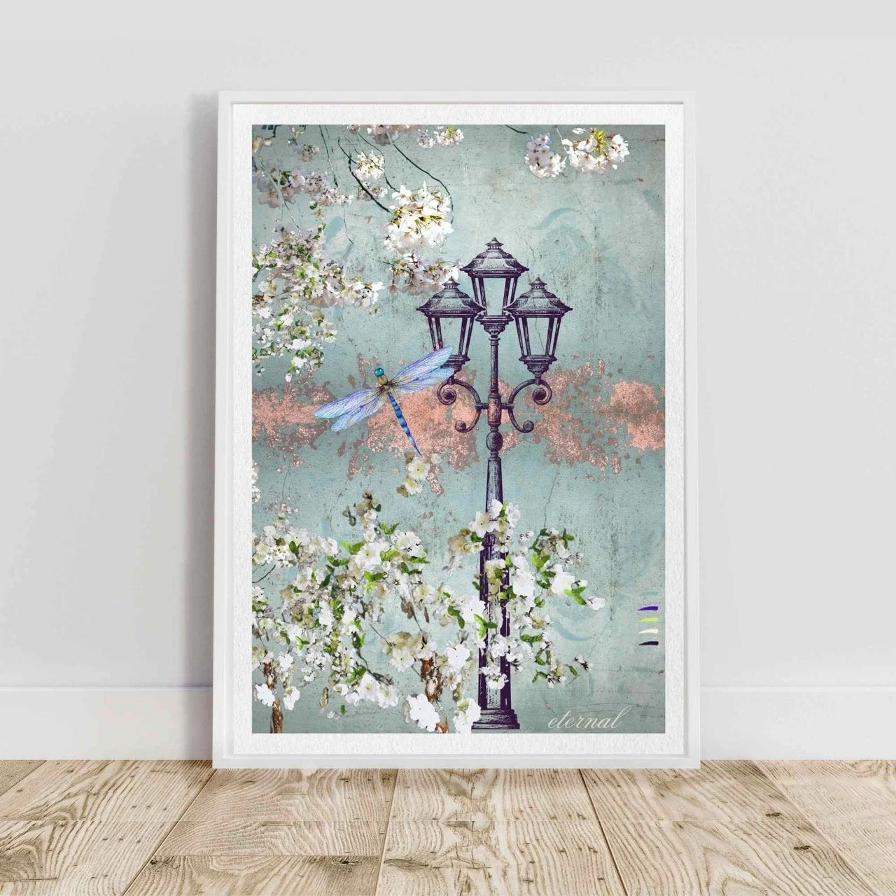 Florals with Dragonfly Botanical Print French-Inspired - Special Edition Wall Art Eternal Art Prints - Eternal Art & Design