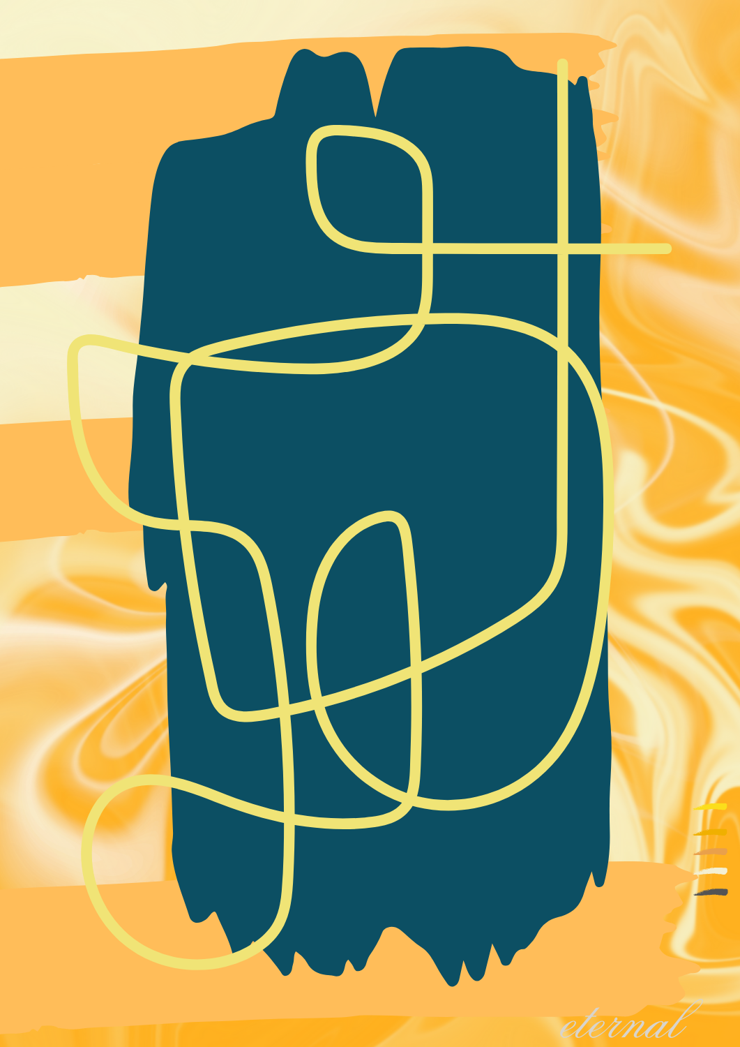 Abstract Modern Brushstrokes in Yellow Art Print - Sydney Artist, Eternal Art Prints