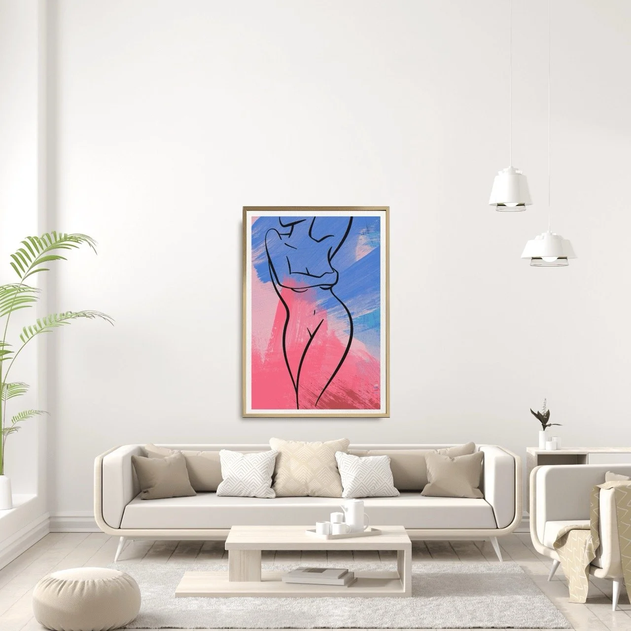 Female Nude Silhouette with brushstrokes Art Print, Sydney Artist - Eternal Art Prints - Eternal Art & Design