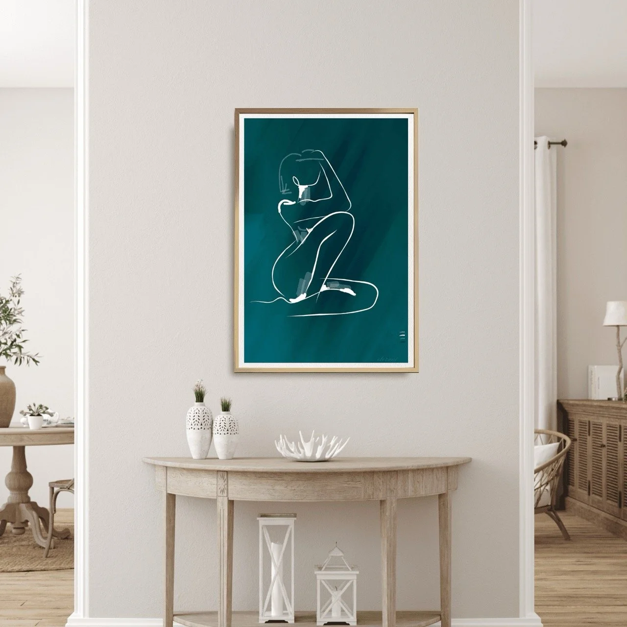 Female Figure Nude Line Drawing Wall Art Print, Sydney Artist - Eternal Art Prints - Eternal Art & Design