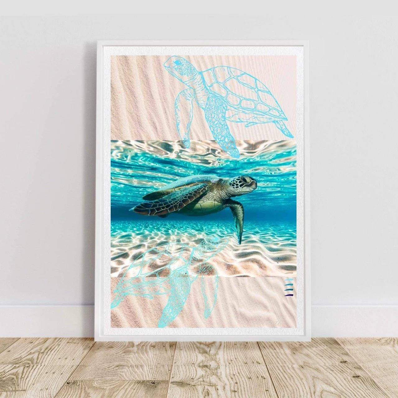 Water Turtles Modern Coastal Wall Art Print - Sydney Artist, Eternal Art Print - Eternal Art & Design