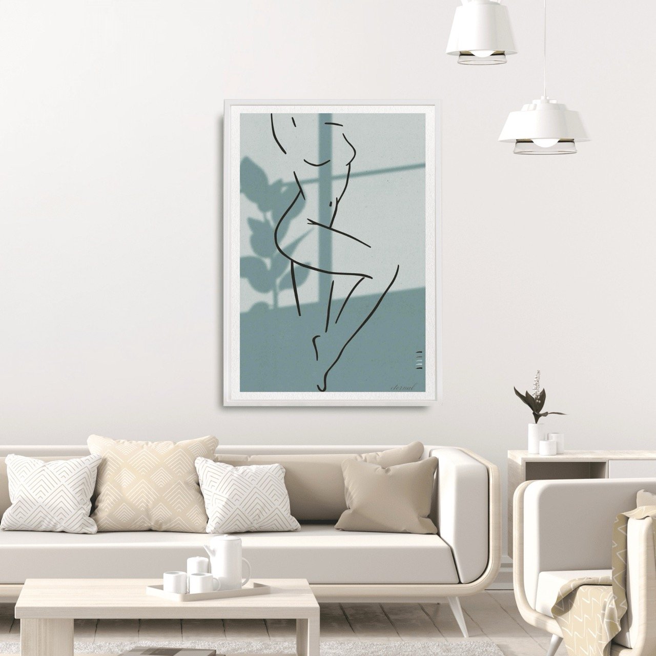 Female Line Drawing Standing in Window Art Print, Sydney Artist - Eternal Art Prints - Eternal Art & Design