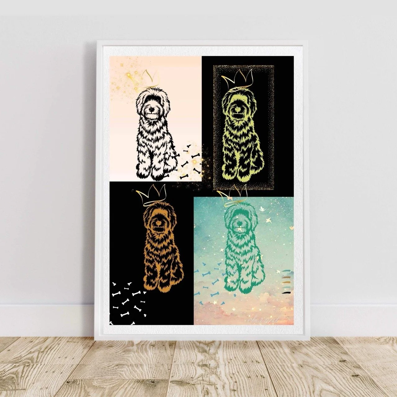 Golden Doodle Dog Wall Art Print - Sydney Artist, Eternal Art Prints - Eternal Art & Design