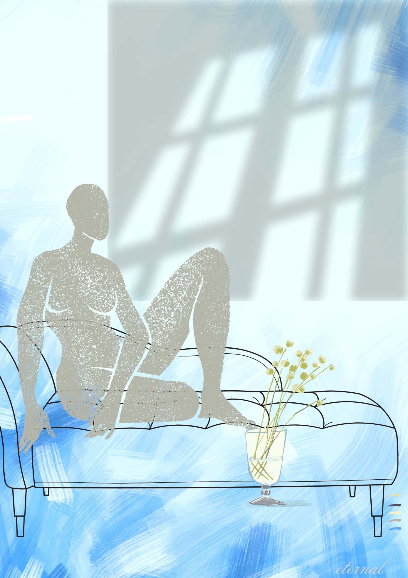 Tranquil Muse: Seated Female Nude Art Print, Sydney Artist - Eternal Art Prints