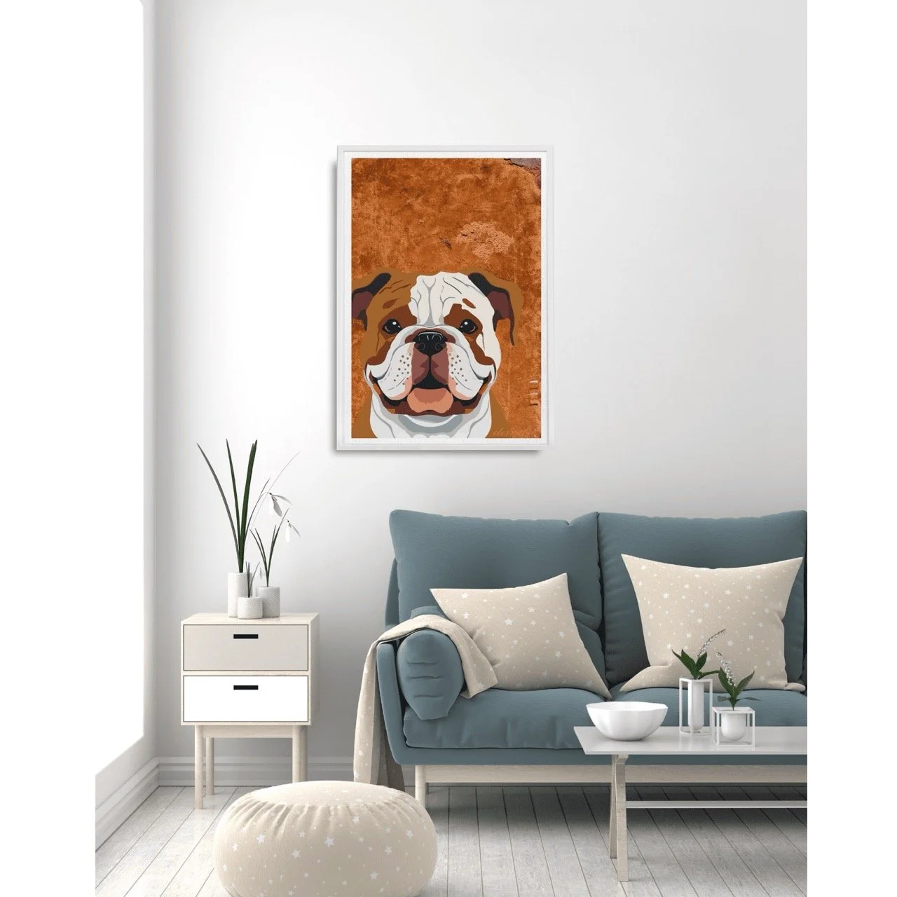 Bulldog Face Wall Art Print - Sydney Artist, Eternal Art Prints - Eternal Art & Design