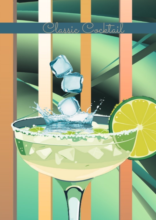 Retro Margarita Lime Classic Cocktail Culture Art Print, Eternal Art & Design - Eternal Art & Design