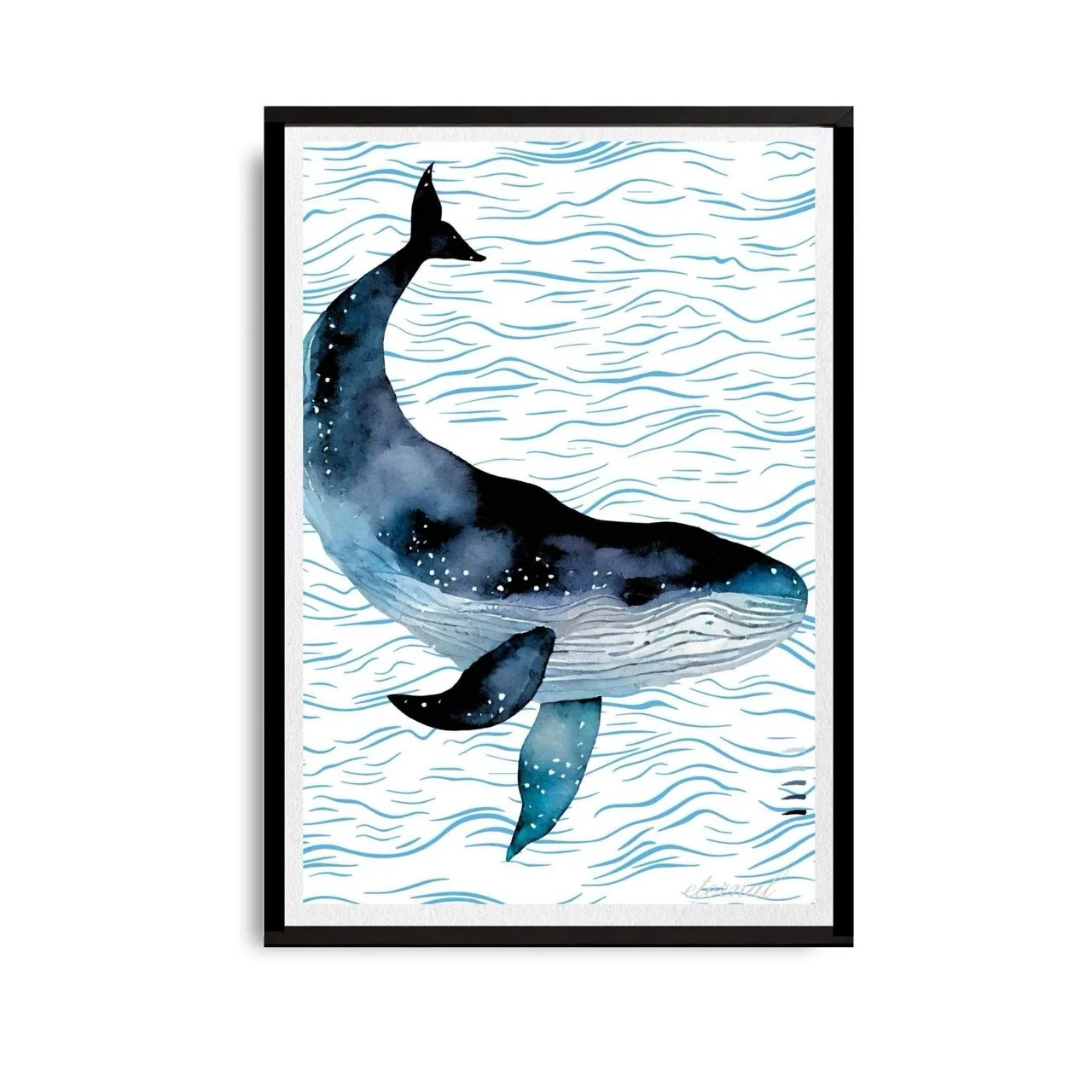 Humpback Whale Coastal Modern Wall Art Print - Sydney Artist, Eternal Art Prints - Eternal Art & Design