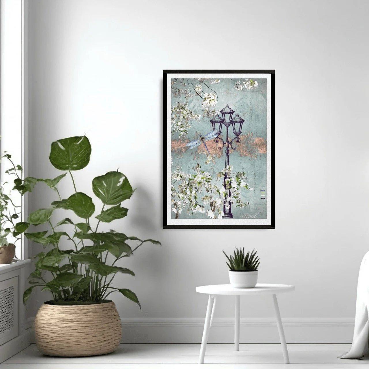 Florals with Dragonfly Botanical Print French-Inspired - Special Edition Wall Art Eternal Art Prints - Eternal Art & Design