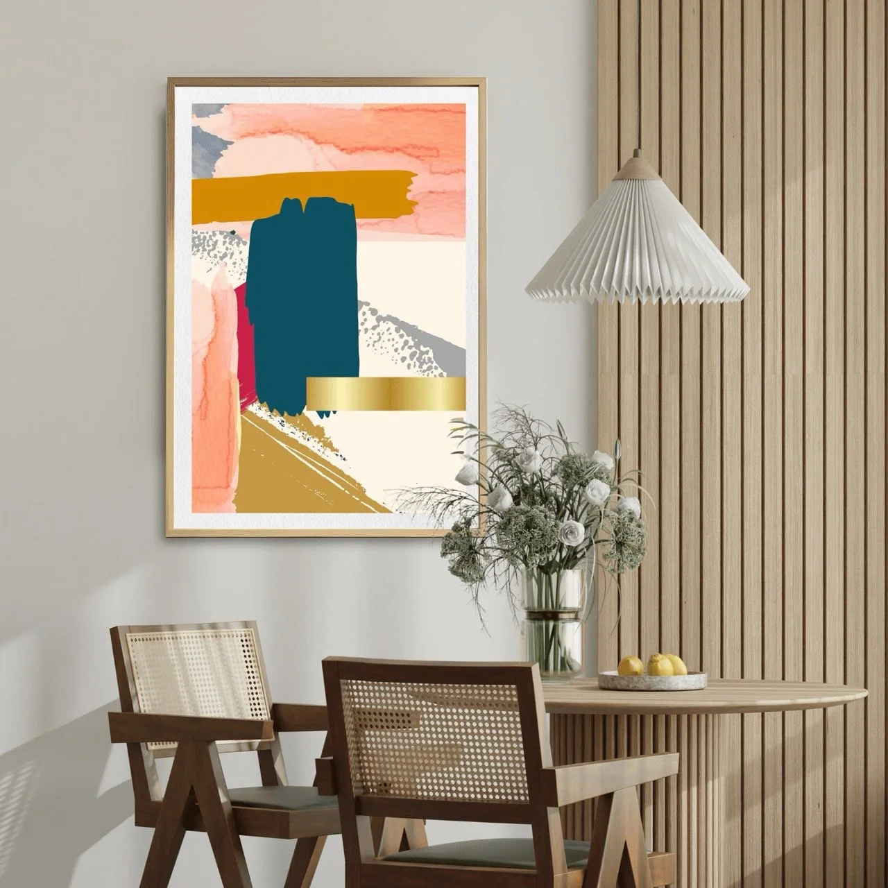 Modern Abstract Brushstrokes with Gold Art Print - Sydney Artist, Eternal Art Prints - Eternal Art & Design