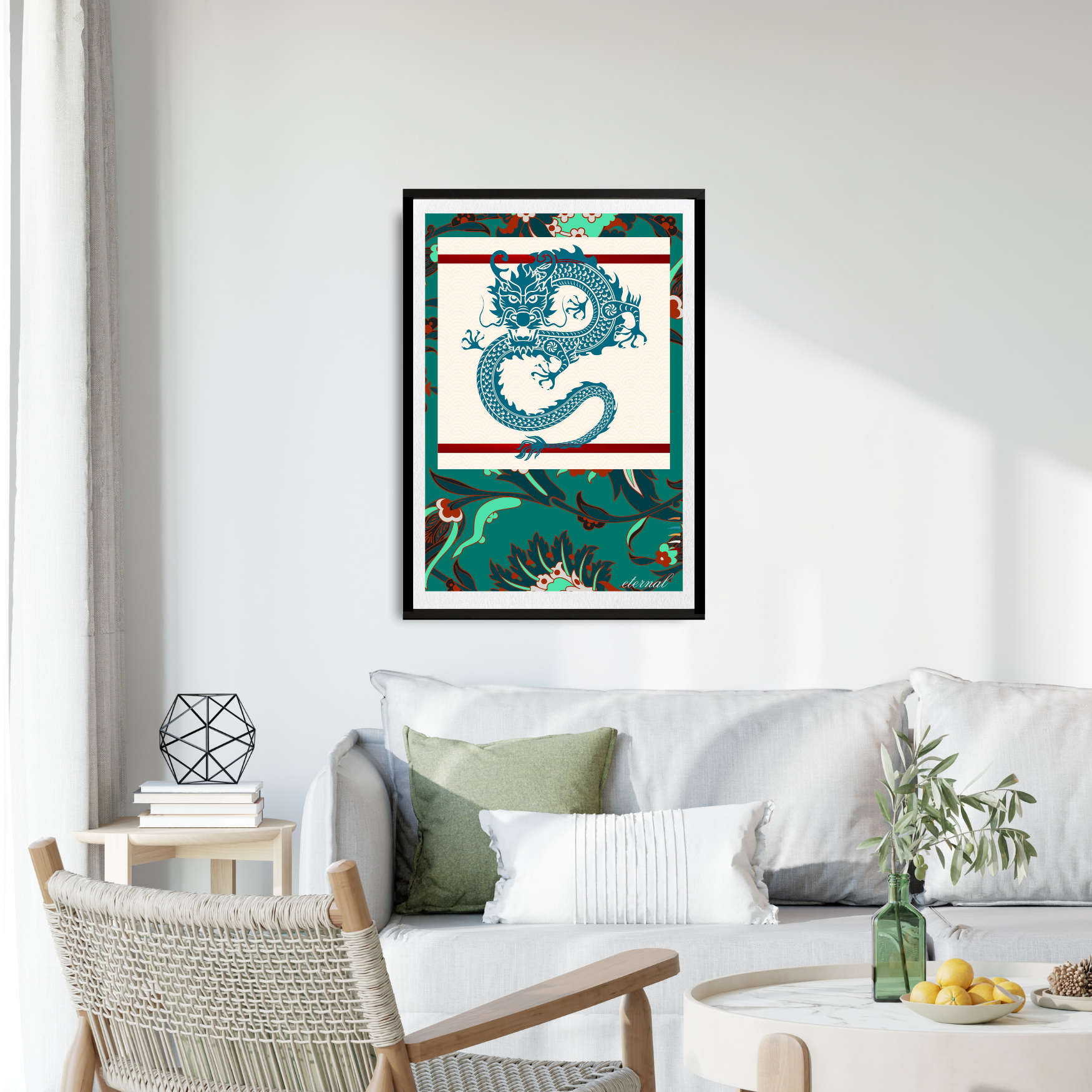 Oriental Dragon with Eastern Flair Wall Art Print, Eternal Art Prints - Eternal Art & Design
