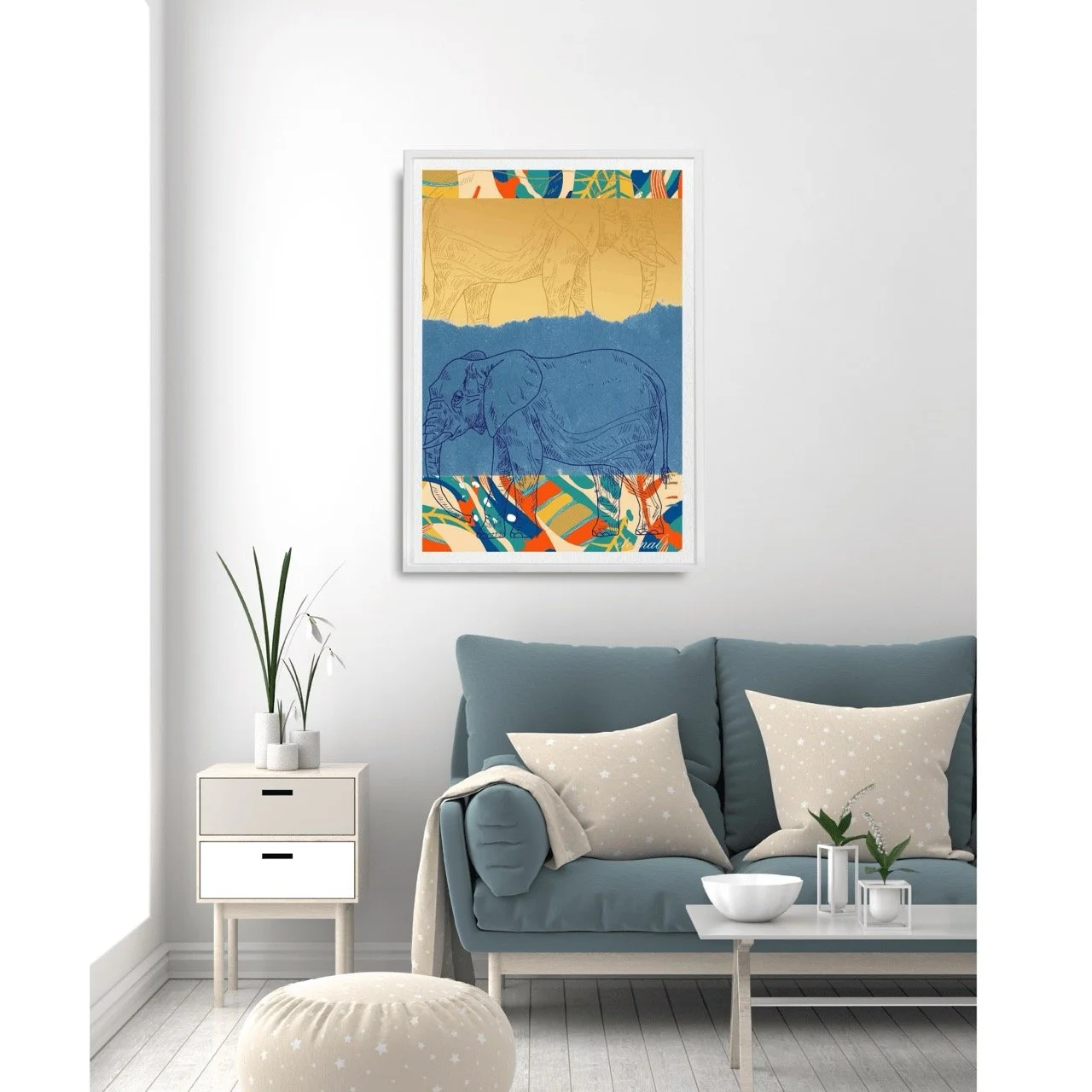 Elephant with Tribal Pattern Wall Art - Eternal Art & Design