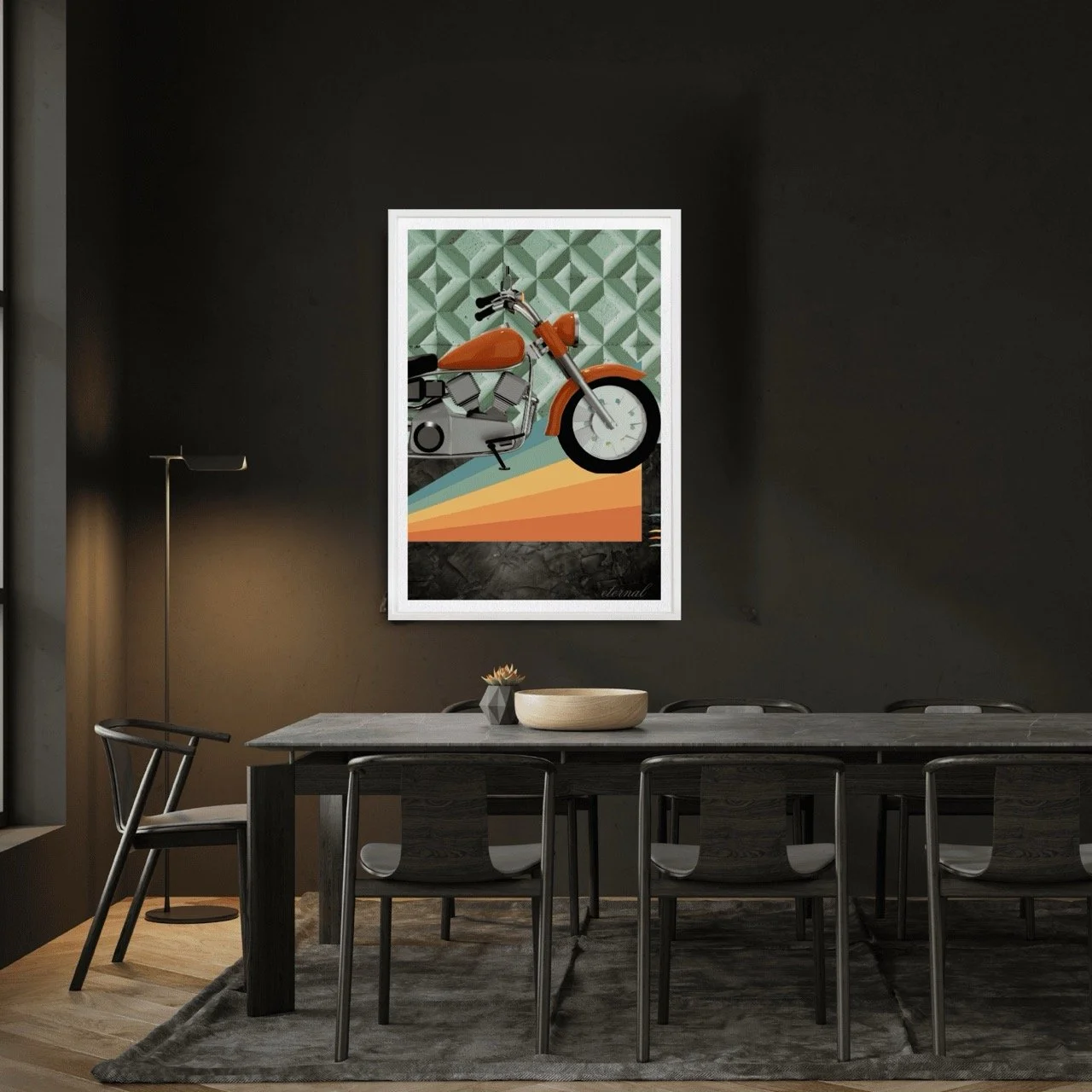 Retro Motorcycle Art Print - Sydney Artist, Eternal Art Prints - Eternal Art & Design