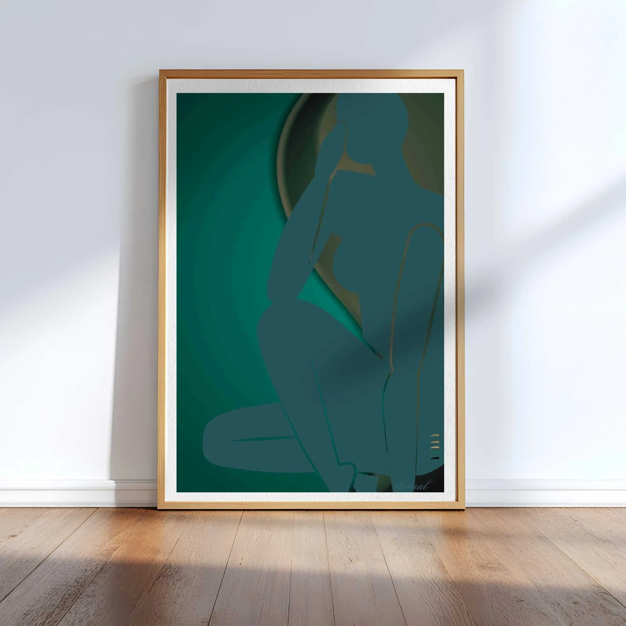 Female Figurative Nude in Green Wall Art Print, Sydney Artist - Eternal Art Prints - Eternal Art & Design