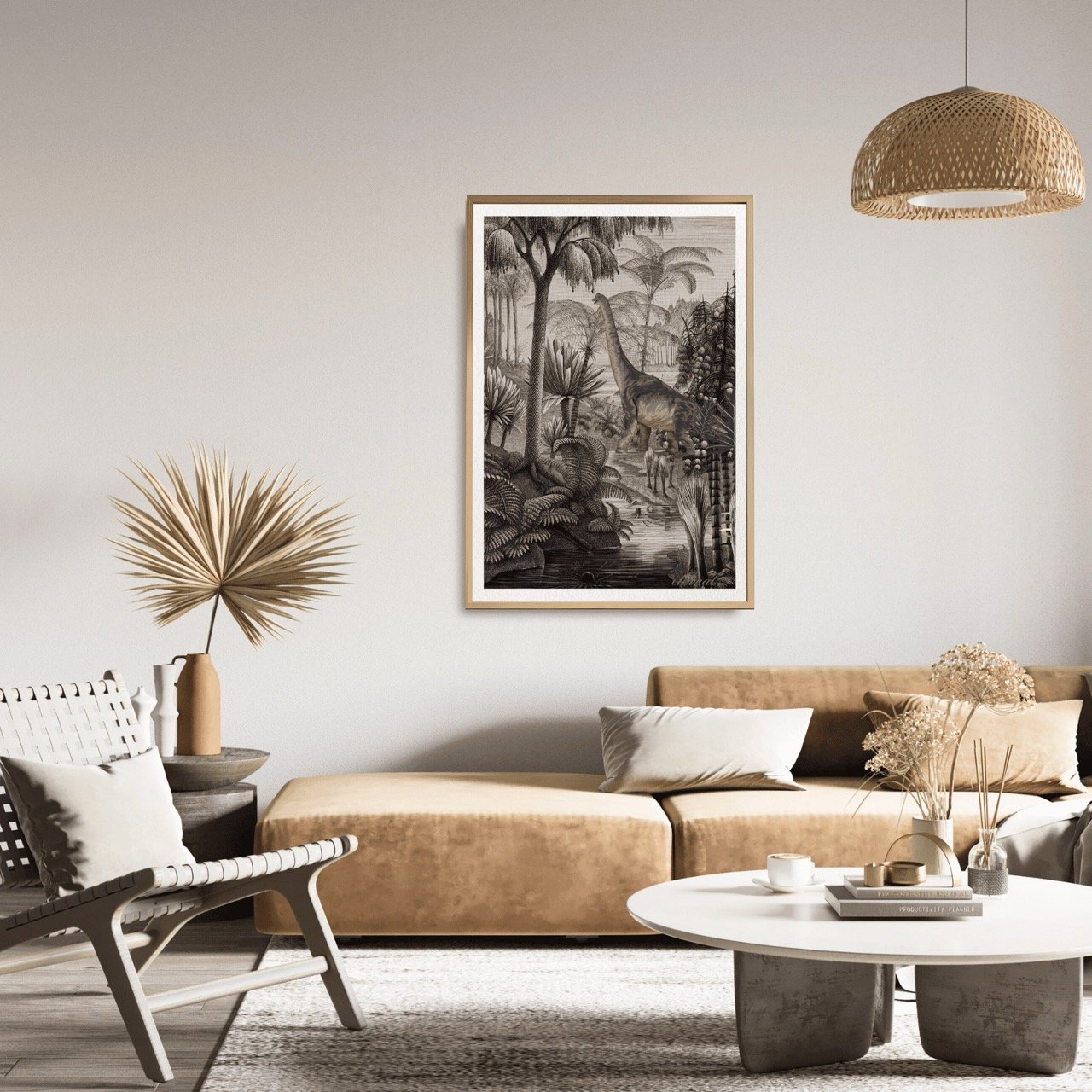 oak-framed-brontosaurus-print1.-A10009 Large.jpeg