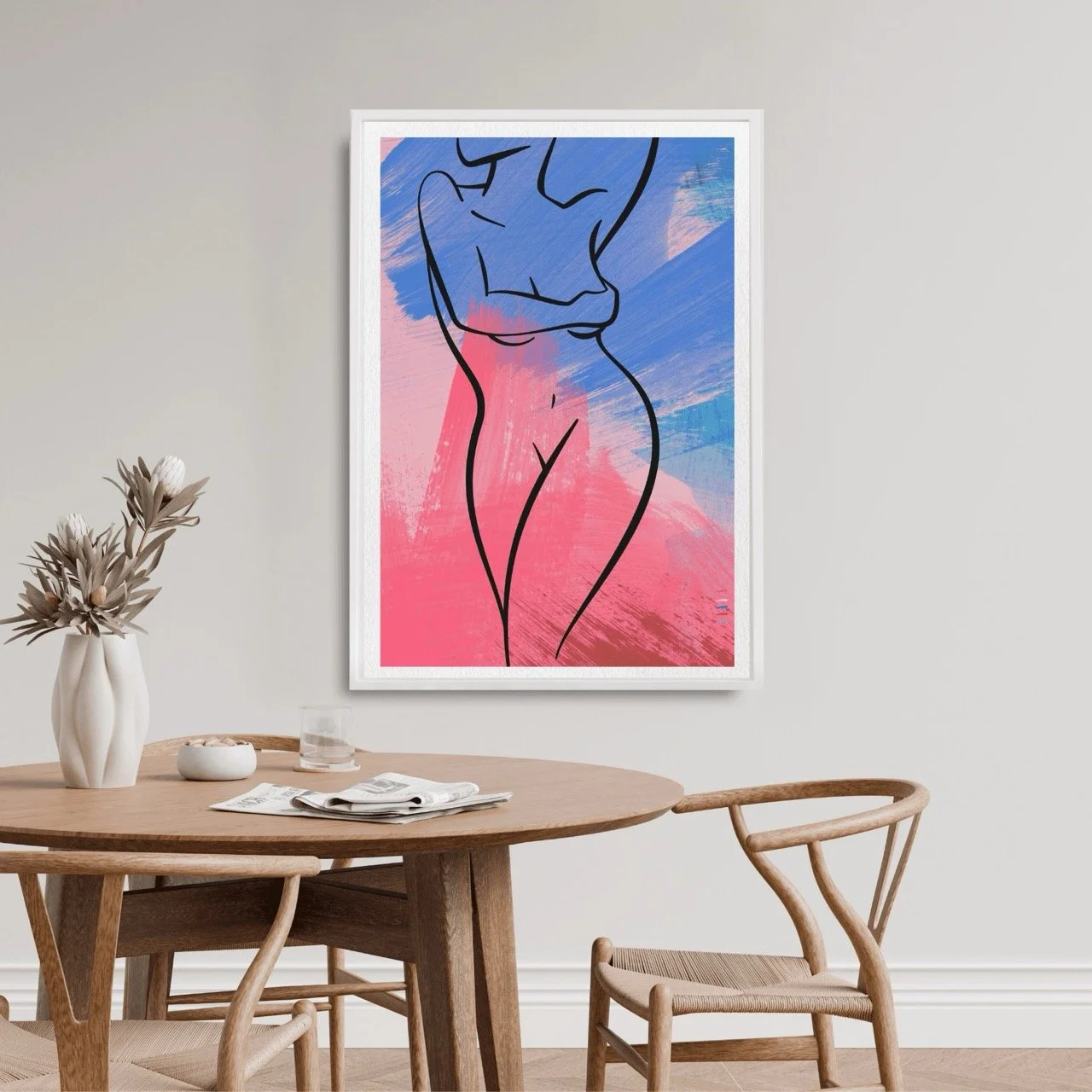 Female Nude Silhouette with brushstrokes Art Print, Sydney Artist - Eternal Art Prints - Eternal Art & Design