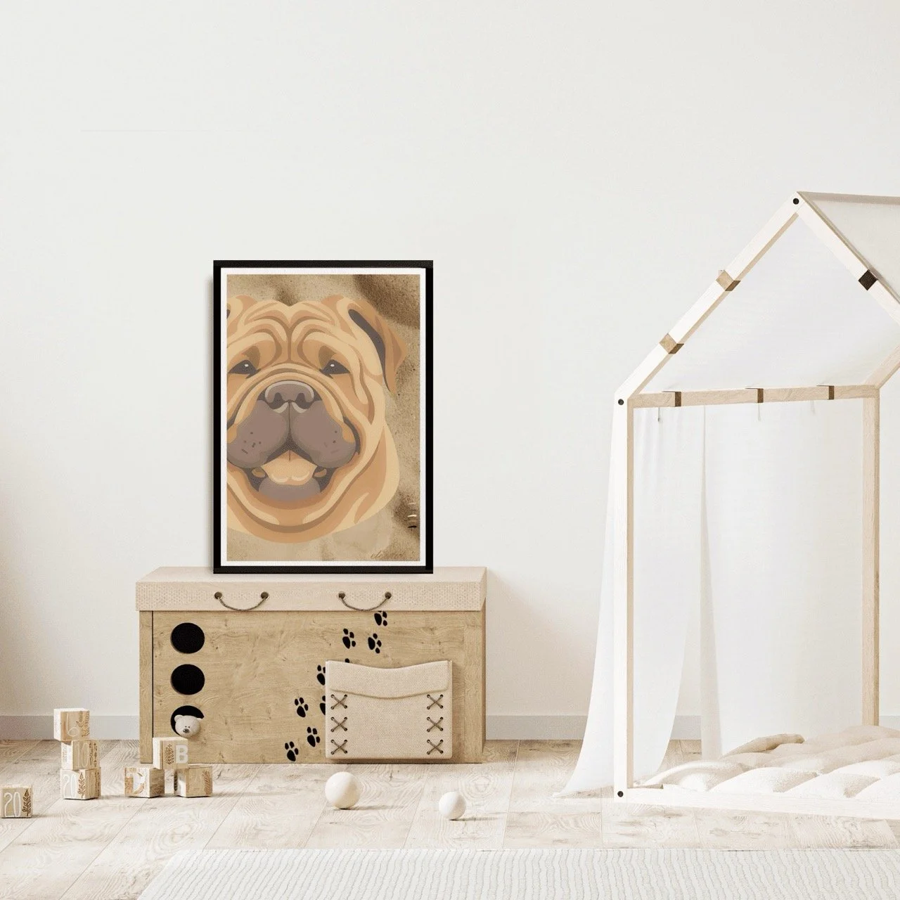 Shar Pei Wall Art Print - Sydney Artist, Eternal Art Prints - Eternal Art & Design