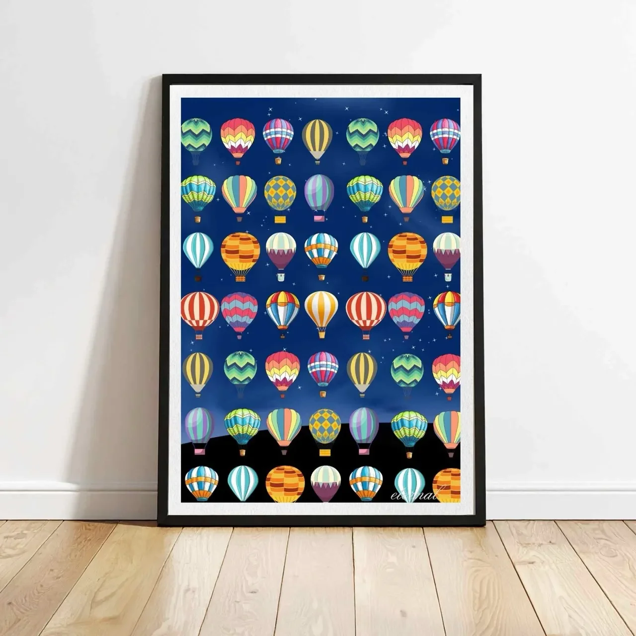 Starry Night Balloon Adventure Art Print - Sydney Artist, Eternal Art Prints