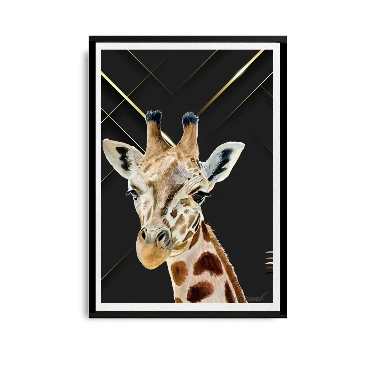 black framed giraffe print. A10032 Largewht bg_converted.webp