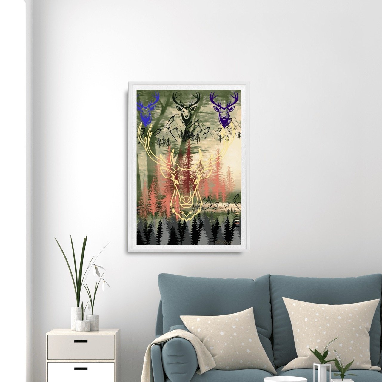 Stag Deer in Woodlands Wall Art, Eternal Art Prints - Eternal Art & Design