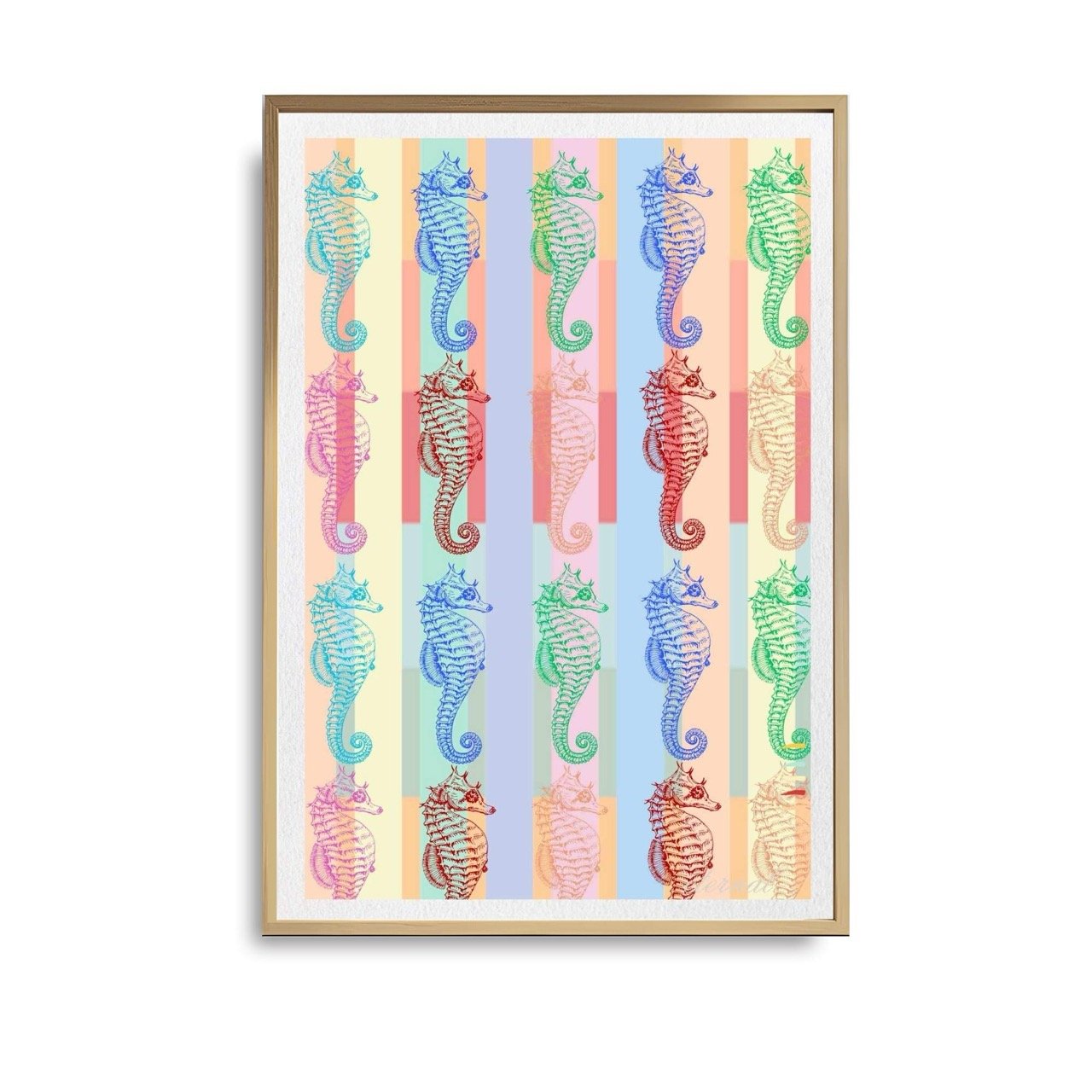 Pastel Seahorse Modern Coastal Nautical Wall Art Print - Sydney Artist, Eternal Art Prints - Eternal Art & Design