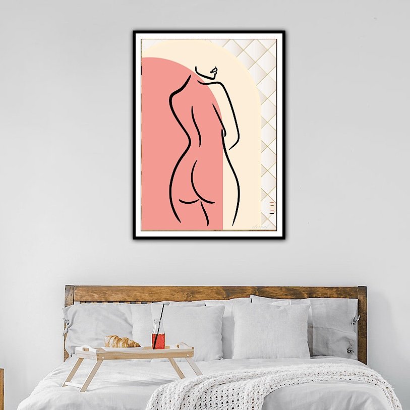 Nude Female with Orange Archway Wall Art Print, Sydney Artist - Eternal Art & Design - Eternal Art & Design