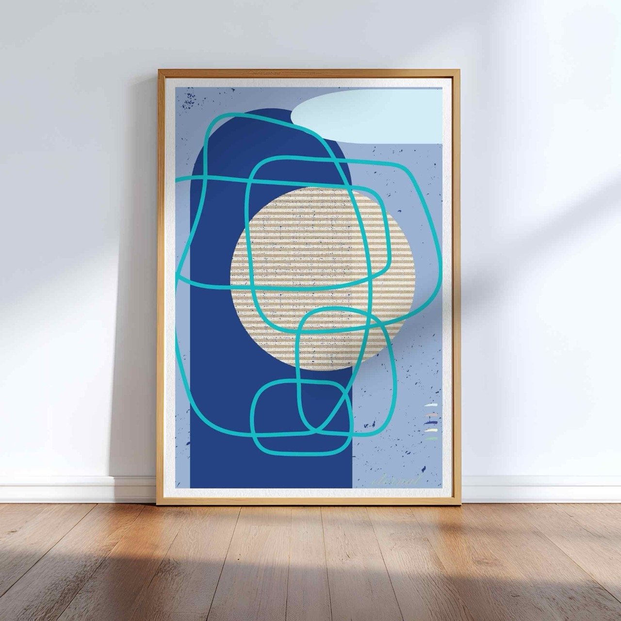 Abstract Modern Lines in Blue Art Print - Sydney Artist, Eternal Art Prints - Eternal Art & Design