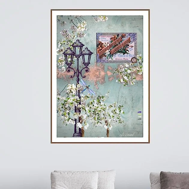French-inspired Perfume Label and Floral Botanical Print - Special Edition Wall Art Eternal Art & Design - Eternal Art & Design