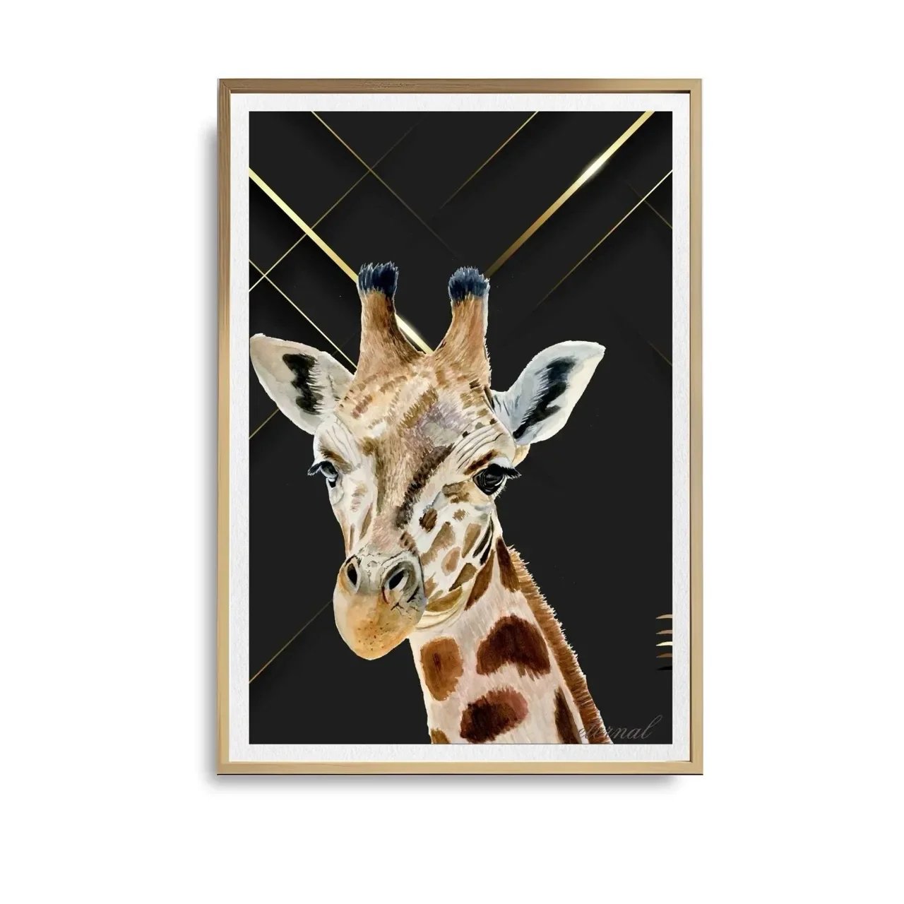 oak framed giraffe print. A10032 Largewht bg_converted.webp