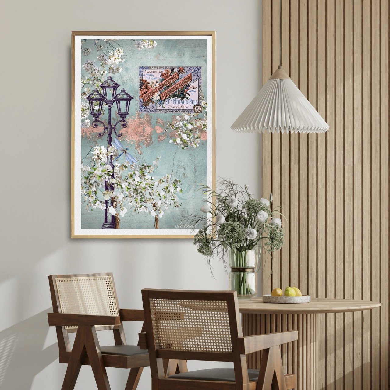 French-inspired Perfume Label and Floral Botanical Print - Special Edition Wall Art Eternal Art Prints - Eternal Art & Design
