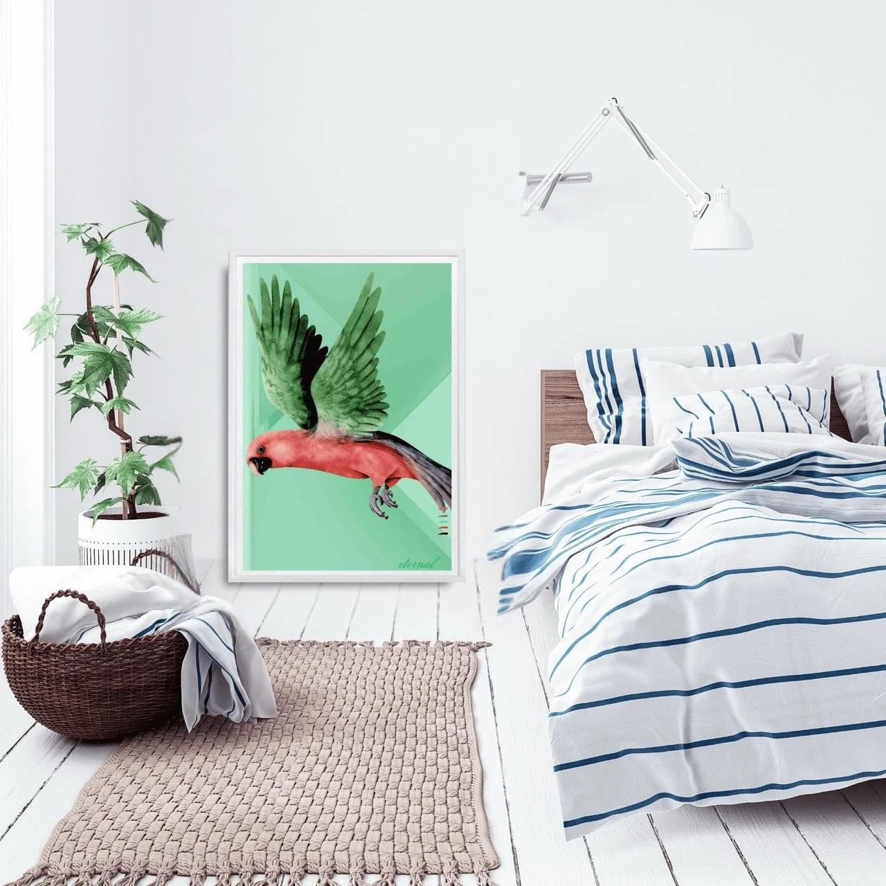 Parrot Bird Flight Wall Art Print - Sydney Artist, Eternal Art Prints - Eternal Art & Design