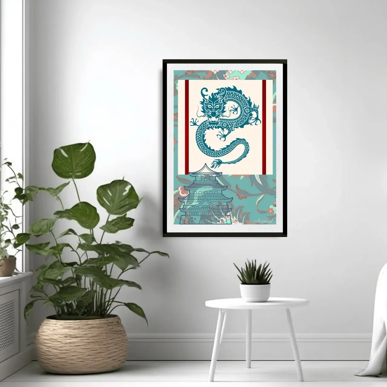 black framed oriental print. I10009 (3) Large_converted.webp