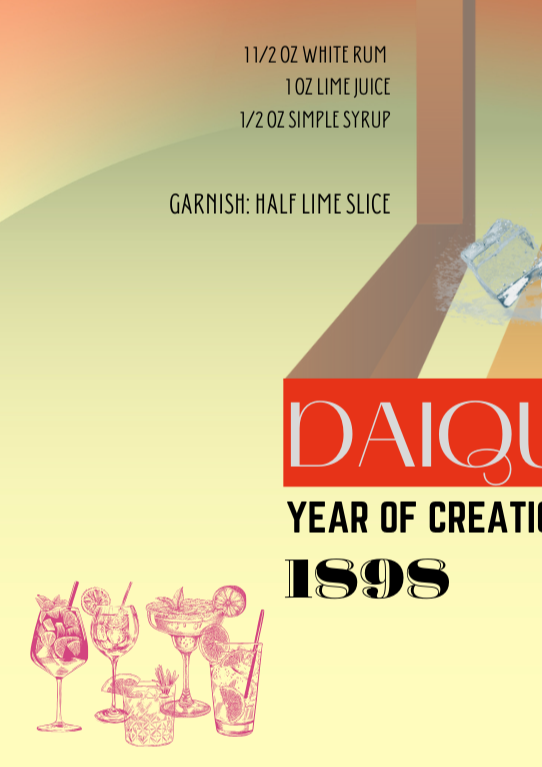 Daiquiri Retro Cocktail Culture Wall Art Print, Eternal Art & Design - Eternal Art & Design