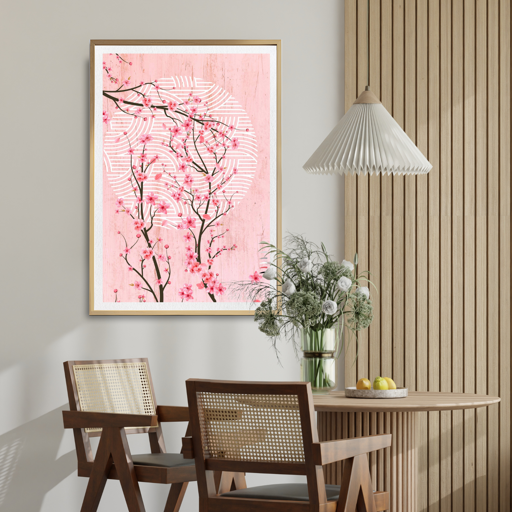 Oriental Pink Cherry Blossoms Wall Art Print, Eternal Art Prints - Eternal Art & Design