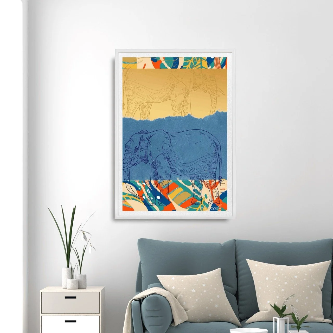 Elephant with Tribal Pattern Wall Art - Eternal Art & Design