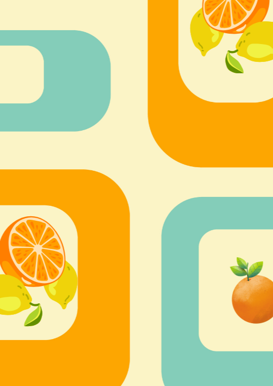 Citrus Delight Retro Wall Art Print, Eternal Art & Design - Eternal Art & Design