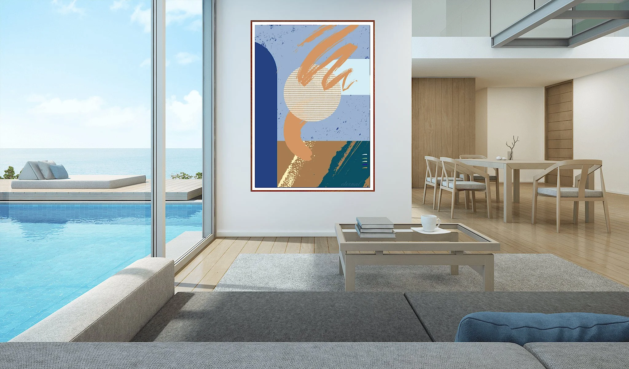 Modern Abstract Brushstrokes 2 Art Print - Sydney Artist, Eternal Art & Design - Eternal Art & Design