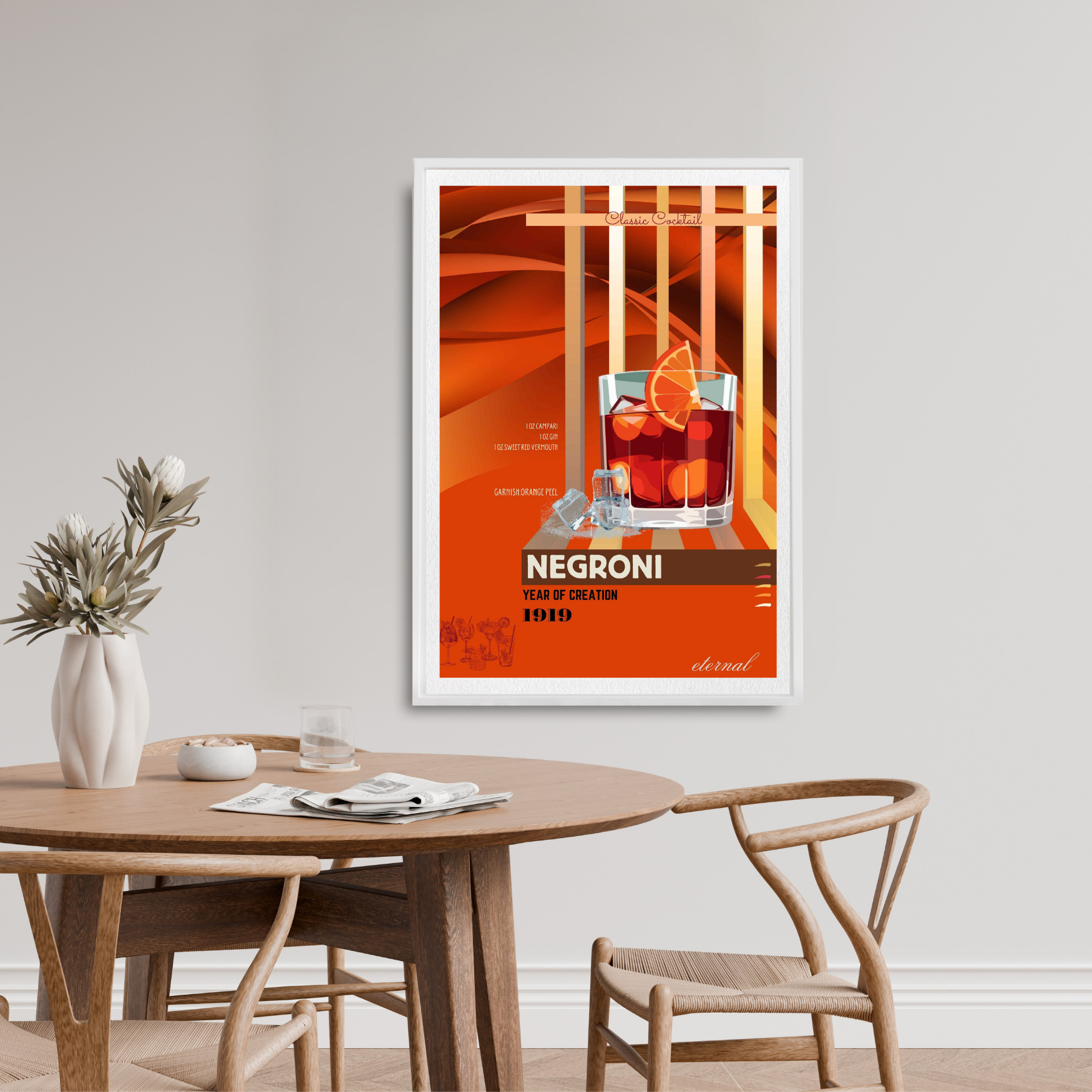 Negroni Cocktail Culture Wall Art Print, Eternal Art Prints - Eternal Art & Design