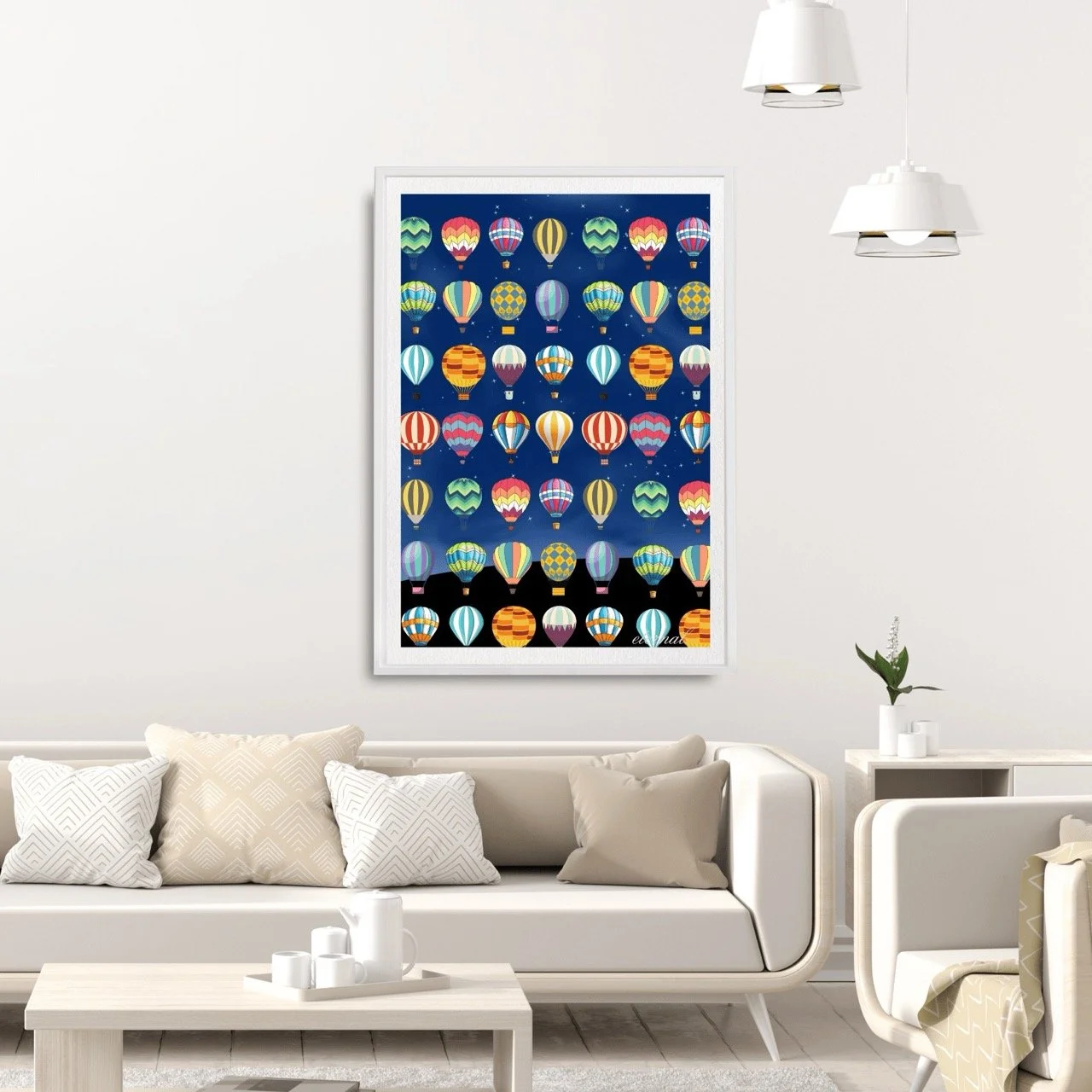Starry Night Balloon Adventure Art Print - Sydney Artist, Eternal Art Prints - Eternal Art & Design