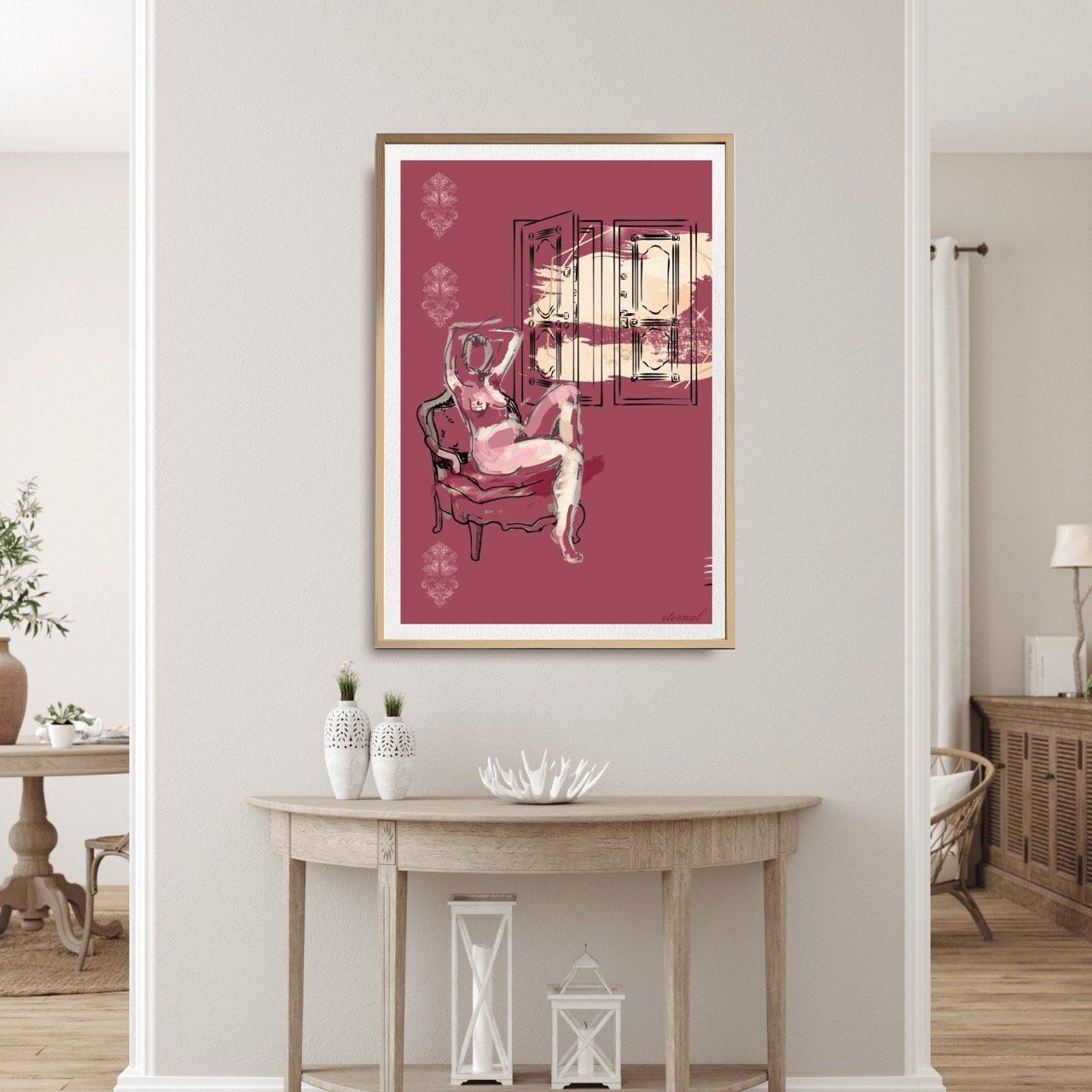 Female Figure Nude Tranquil Seated Art Print, Sydney Artist - Eternal Art Prints - Eternal Art & Design