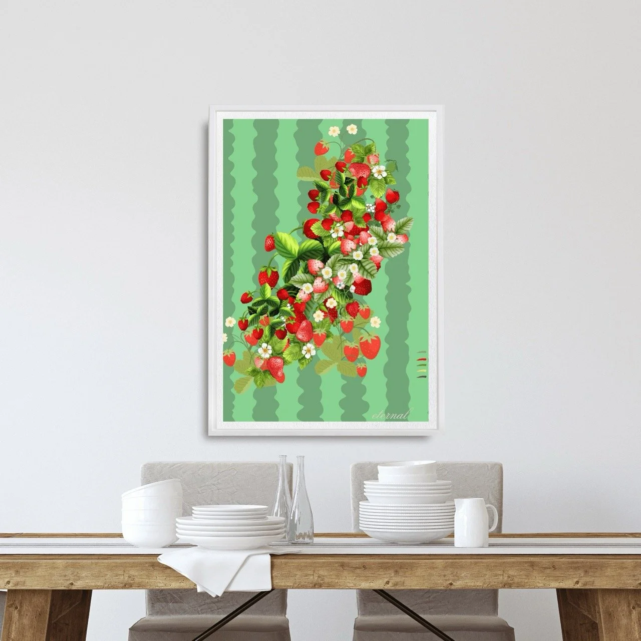 Strawberry Delight Botanical Print - Special Edition Wall Art Eternal Art Prints - Eternal Art & Design