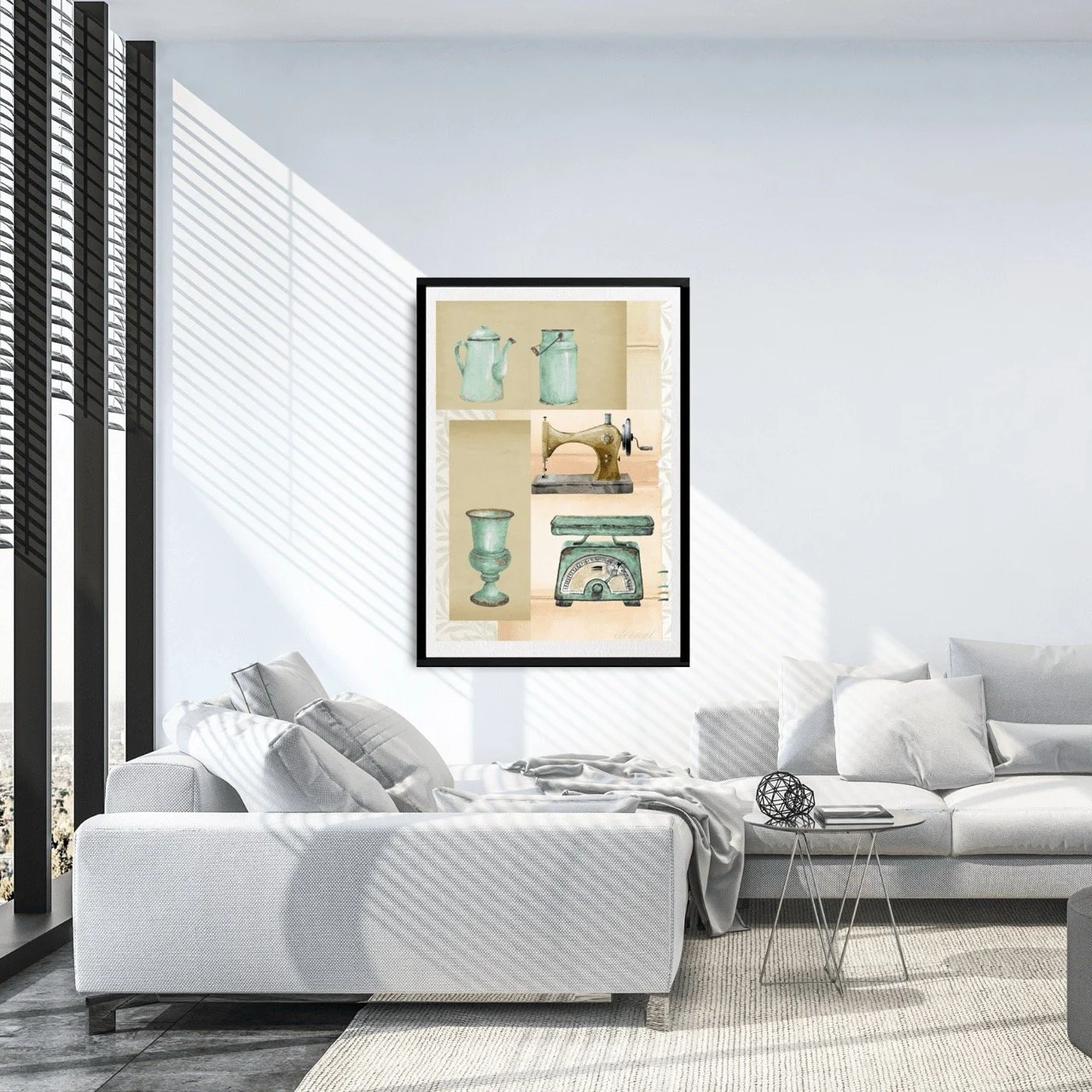 Vintage Decor Objects in Green Art Print, Eternal Art Prints - Eternal Art & Design