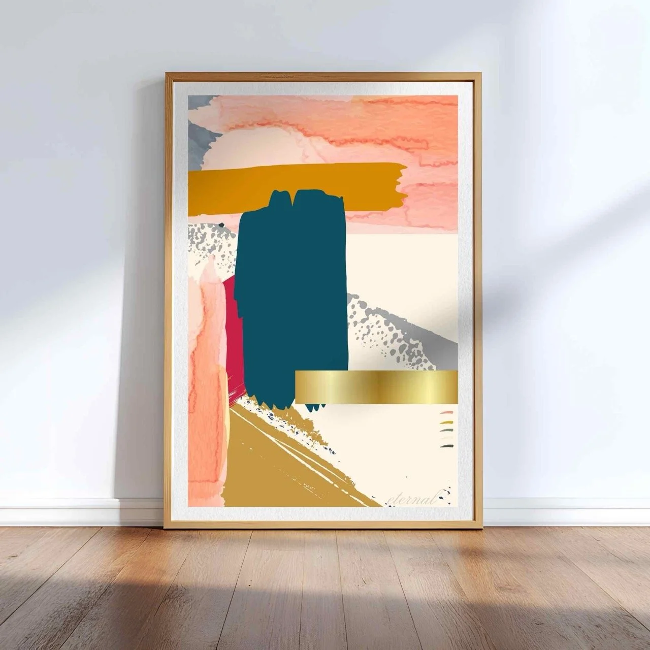 Modern Abstract Brushstrokes with Gold Art Print - Sydney Artist, Eternal Art Prints - Eternal Art & Design