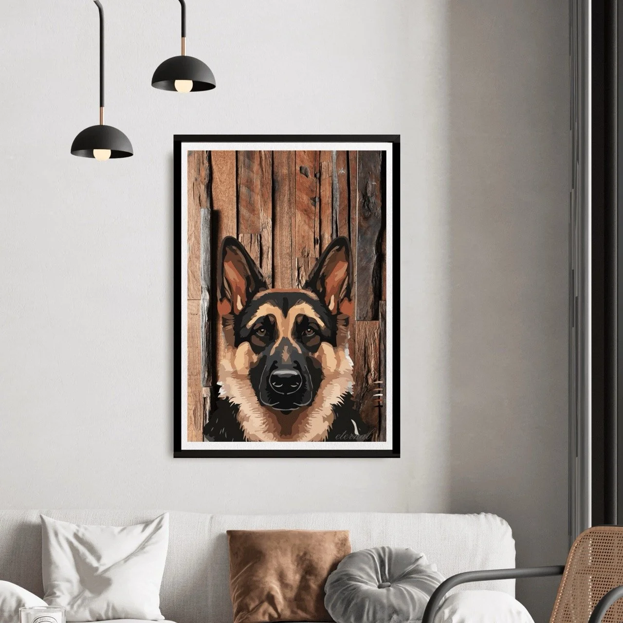 German Shepherd Dog Wall Art Print - Sydney Artist, Eternal Art & Design Prints - Eternal Art & Design
