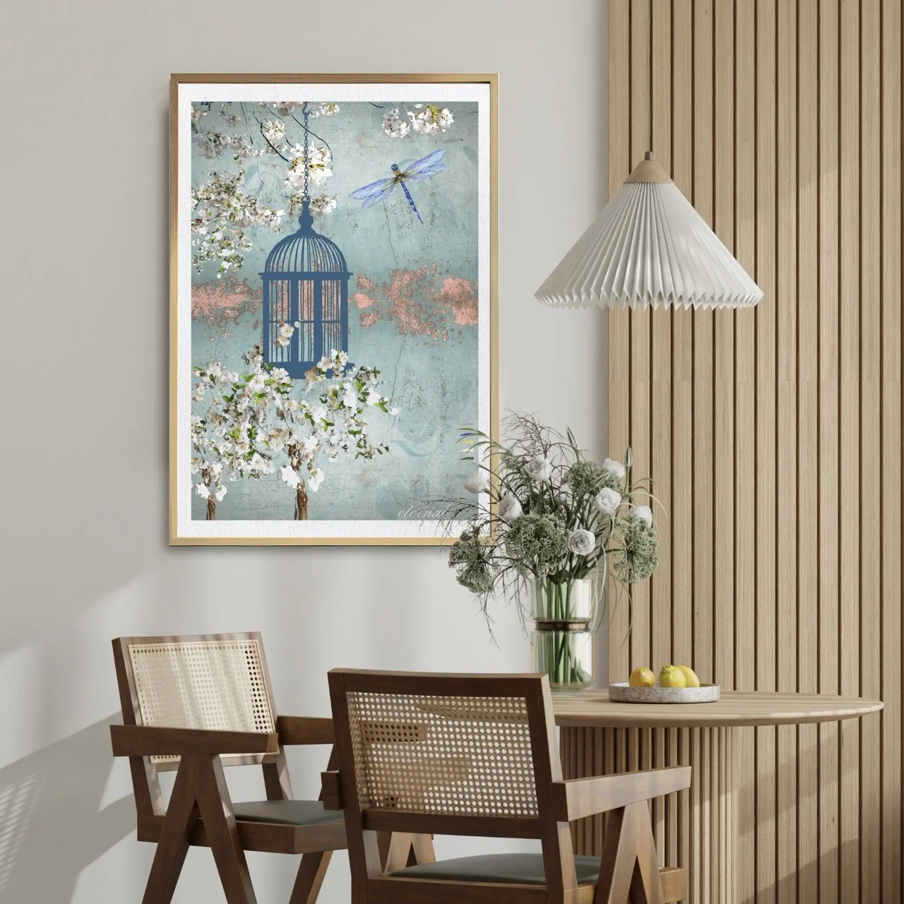 Hanging Birdcage Botanical Print French-Inspired - Special Edition Wall Art Eternal Art Prints - Eternal Art & Design