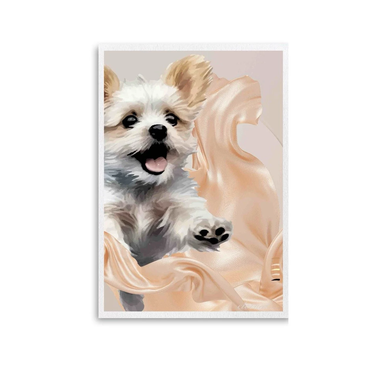 Yorkshire Terrier Puppy Love Wall Art Print - Sydney Artist, Eternal Art Prints - Eternal Art & Design