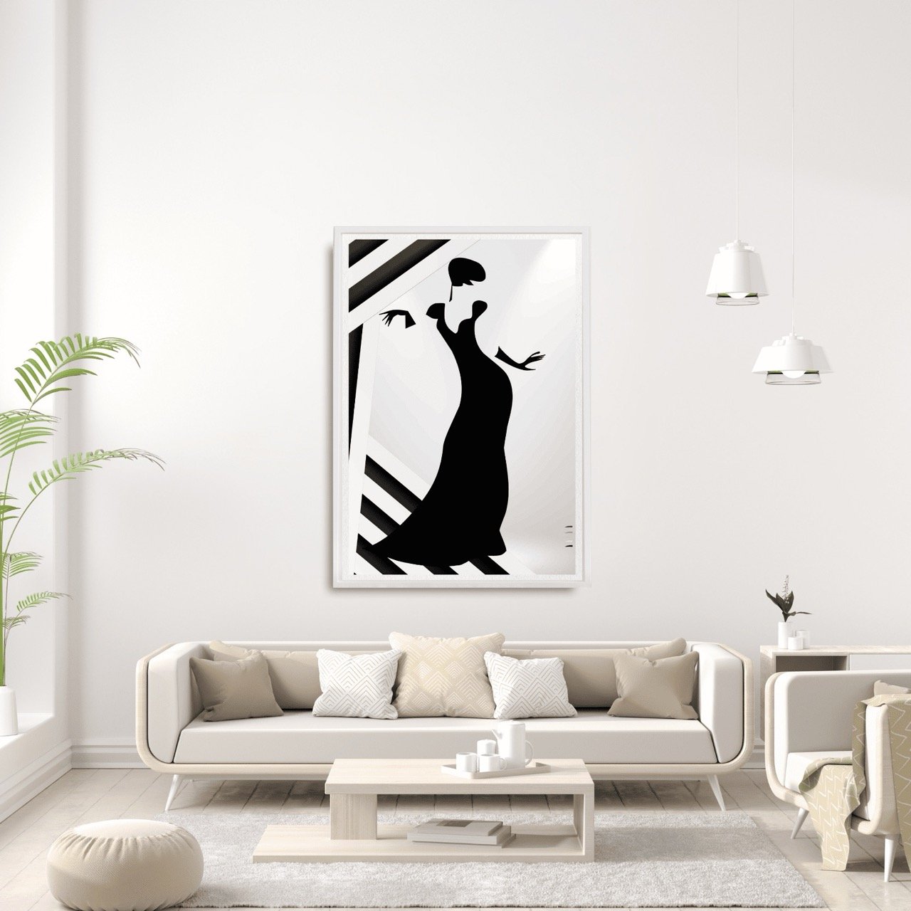 Fashion Female Silhouette with Gloves Art Print - Sydney Artist, Eternal Art Prints - Eternal Art & Design