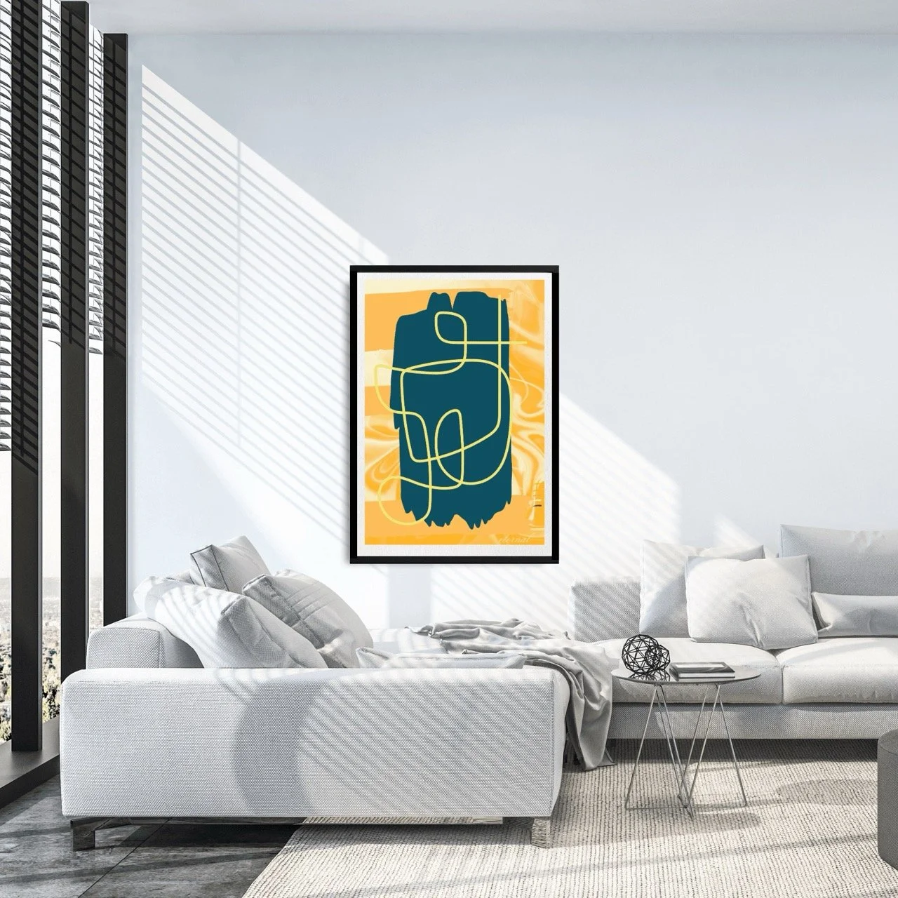 Abstract Modern Brushstrokes in Yellow Art Print - Sydney Artist, Eternal Art Prints - Eternal Art & Design